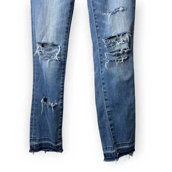 Denim Forum The Nico Mid Rise Skinny Crop in Medium Lagoon  25 - Picture 5 of 10